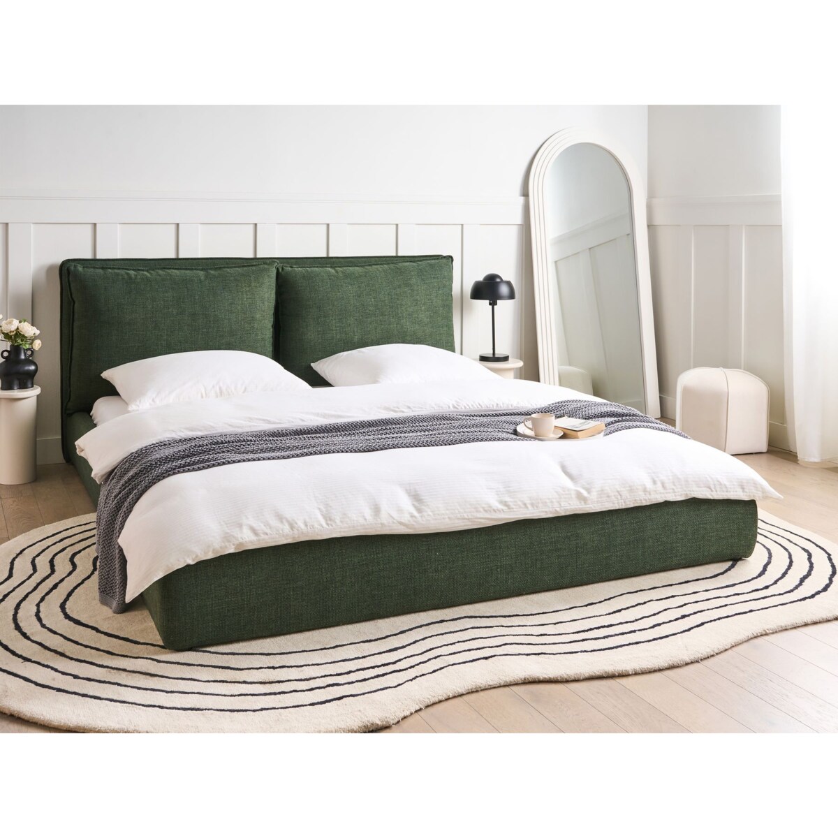 Łóżko BAJONNA 180 x 200 cm Ciemnozielony
