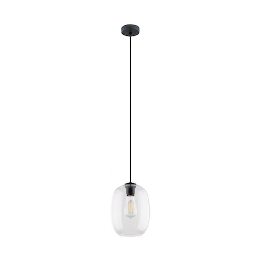 Lampa wisząca ELIO TRANSPARENT TK Lighting czarna z przezroczystym kloszem E27 regulowana wysokość do salonu kuchni