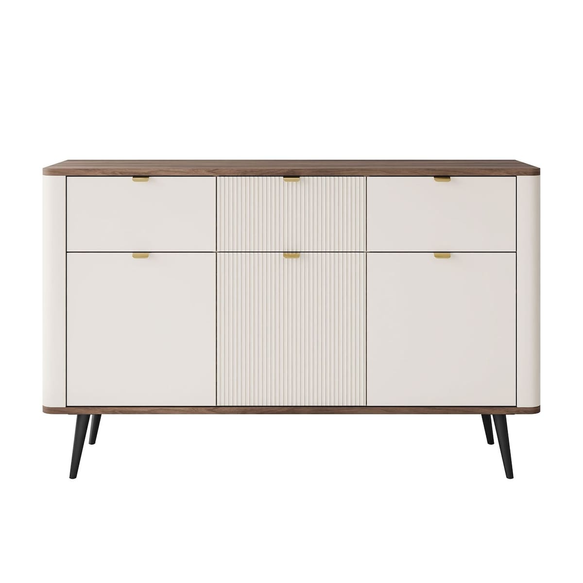 Komoda AUTUMN 3D3S na wysokich nóżkach, kaszmir / orzech