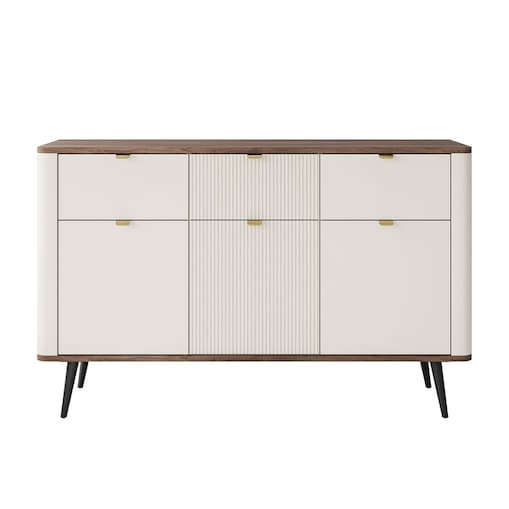 Komoda AUTUMN 3D3S na wysokich nóżkach, kaszmir / orzech