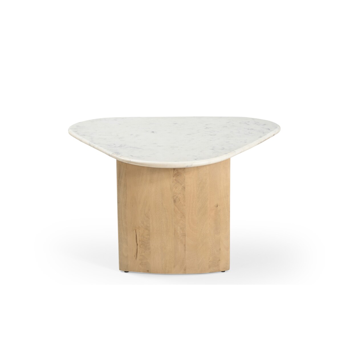 Stolik pomocniczy Lecce 84 × 76 - Biały Marmur & Jasny Dąb Mango