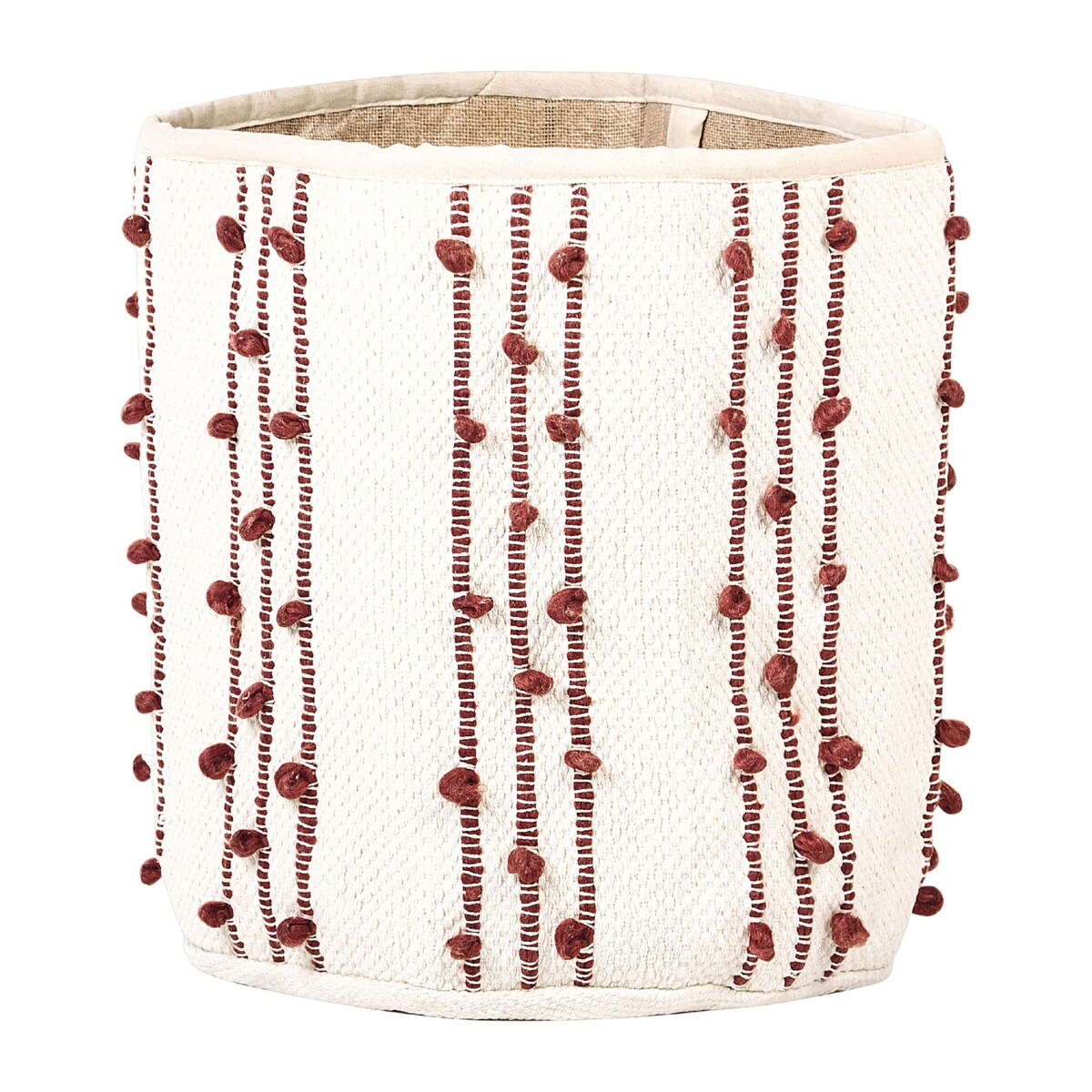 Zestaw 2 koszy bawełnianych beżowy z czerwonym KHEL