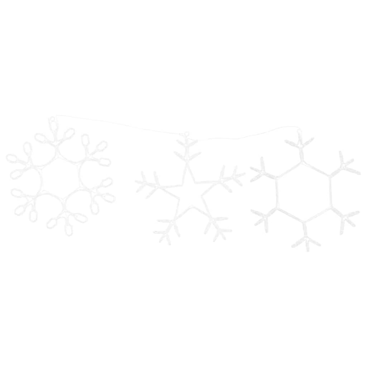 vidaXL Śnieżynka na Boże Narodzenie Ciepła biel 45 x 38 cm PVC