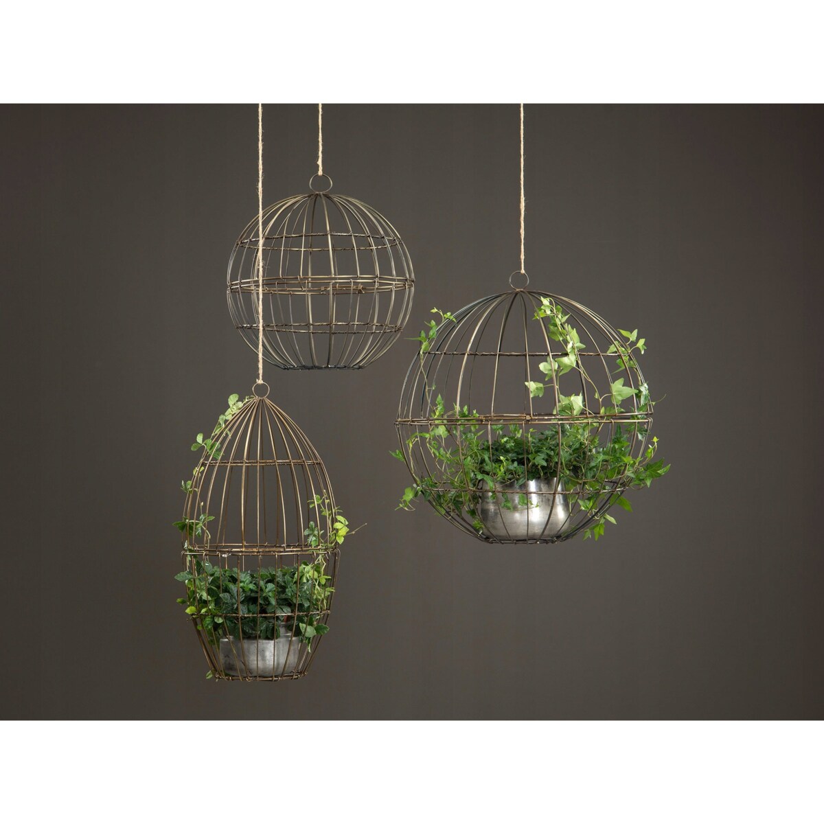 2 szt. KWIETNIK KLATKA OKRĄGŁA stare złoto