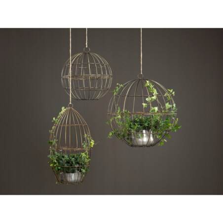 2 szt. KWIETNIK KLATKA OKRĄGŁA stare złoto