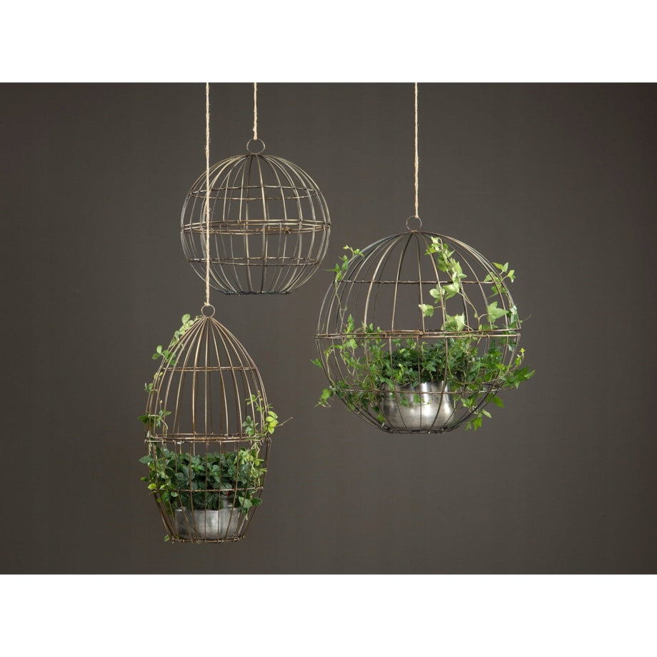 2 szt. KWIETNIK KLATKA OKRĄGŁA stare złoto