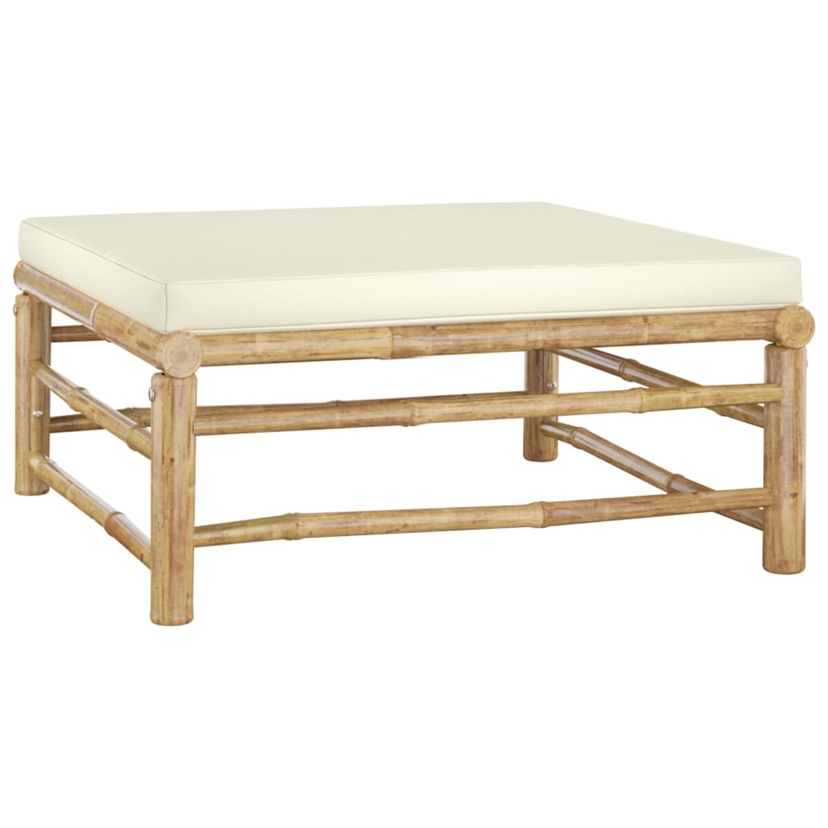 vidaXL 8-cz. zestaw mebli do ogrodu, kremowe poduszki, bambus