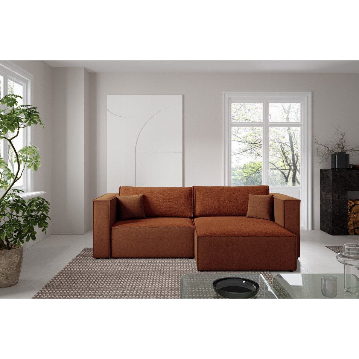 Narożnik KEYMON L z funkcją spania Kolor: Dunbar 80 / Sicuro 30