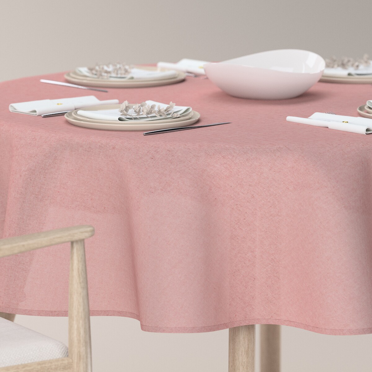 Obrus okrągły 130 x 130 cm czerwony melanż