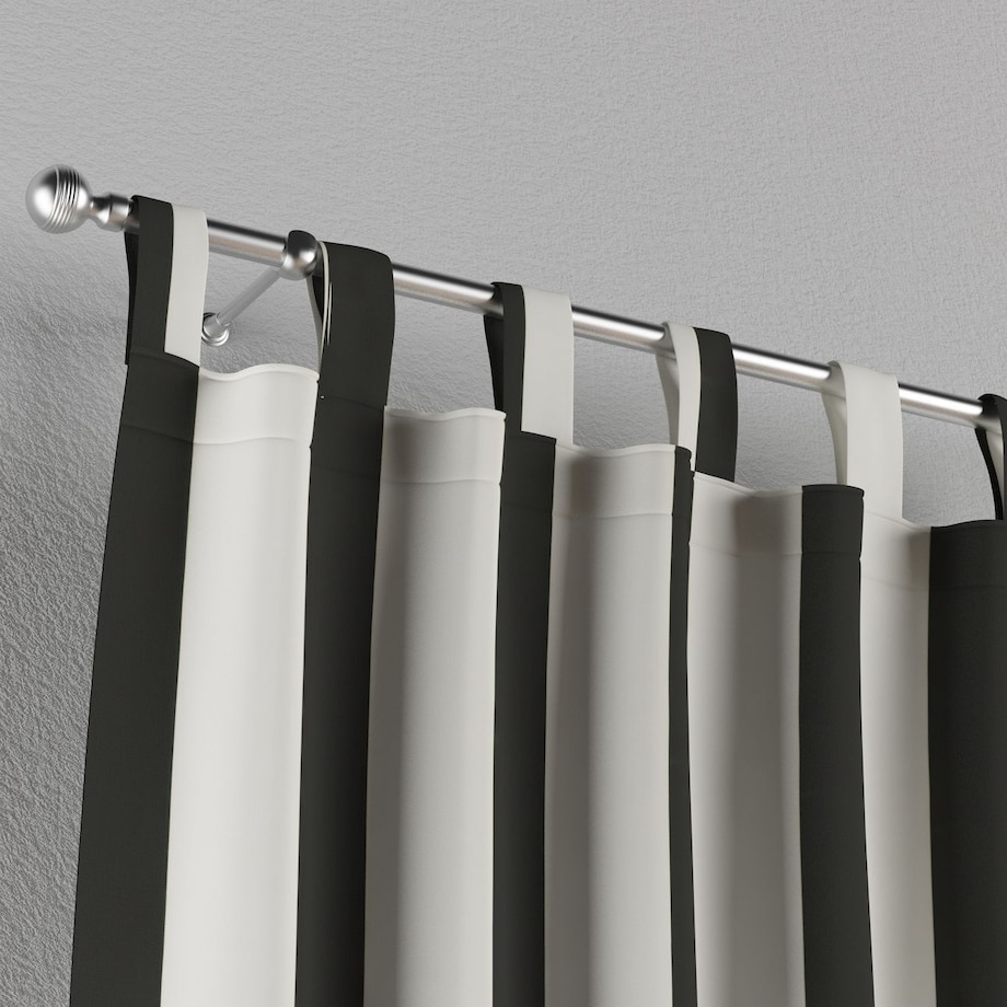 Zasłona na szelkach 1 szt. 130x260 pasy czarno-białe