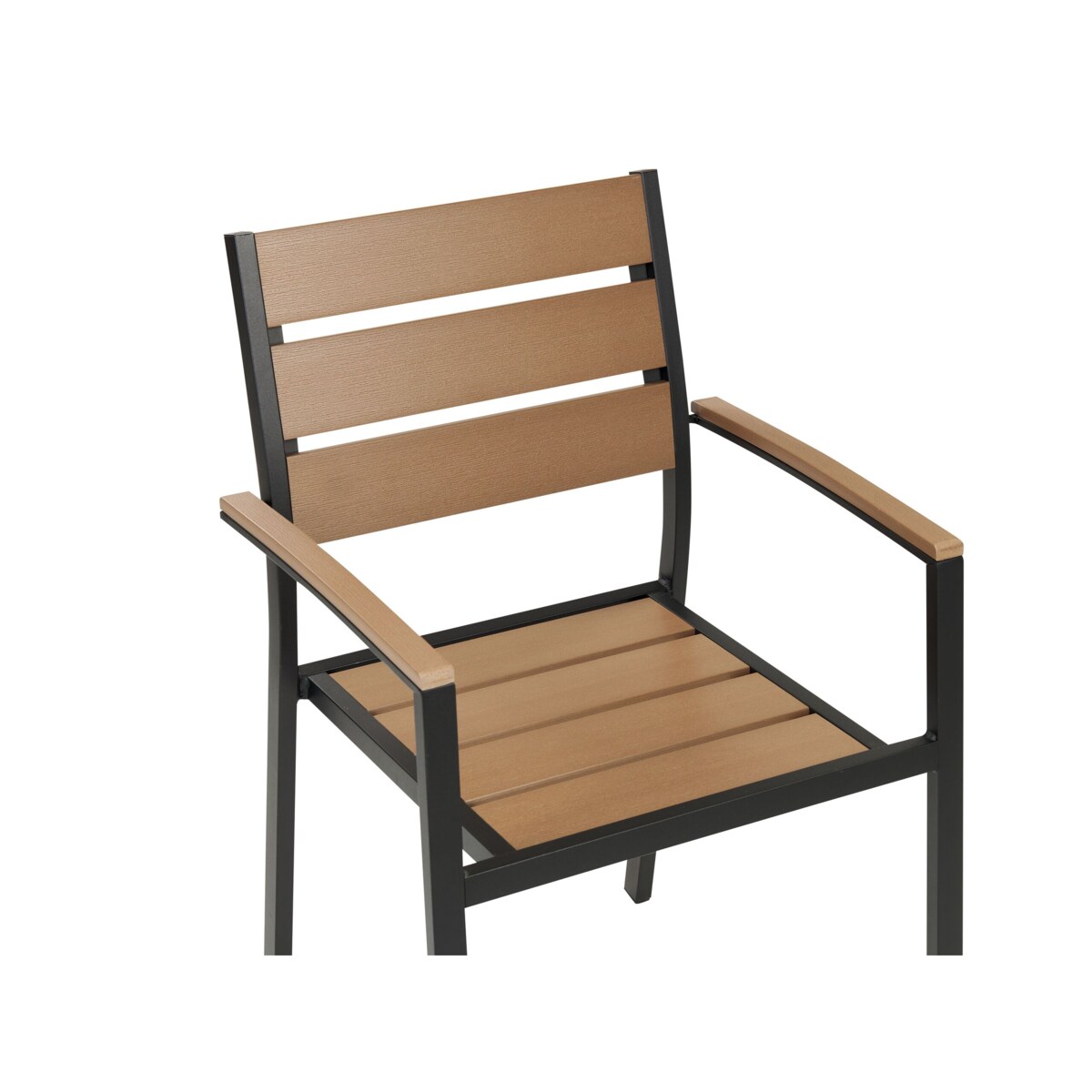 Zestaw ogrodowy stół i 6 krzeseł jasne drewno z czarnym VERNIO