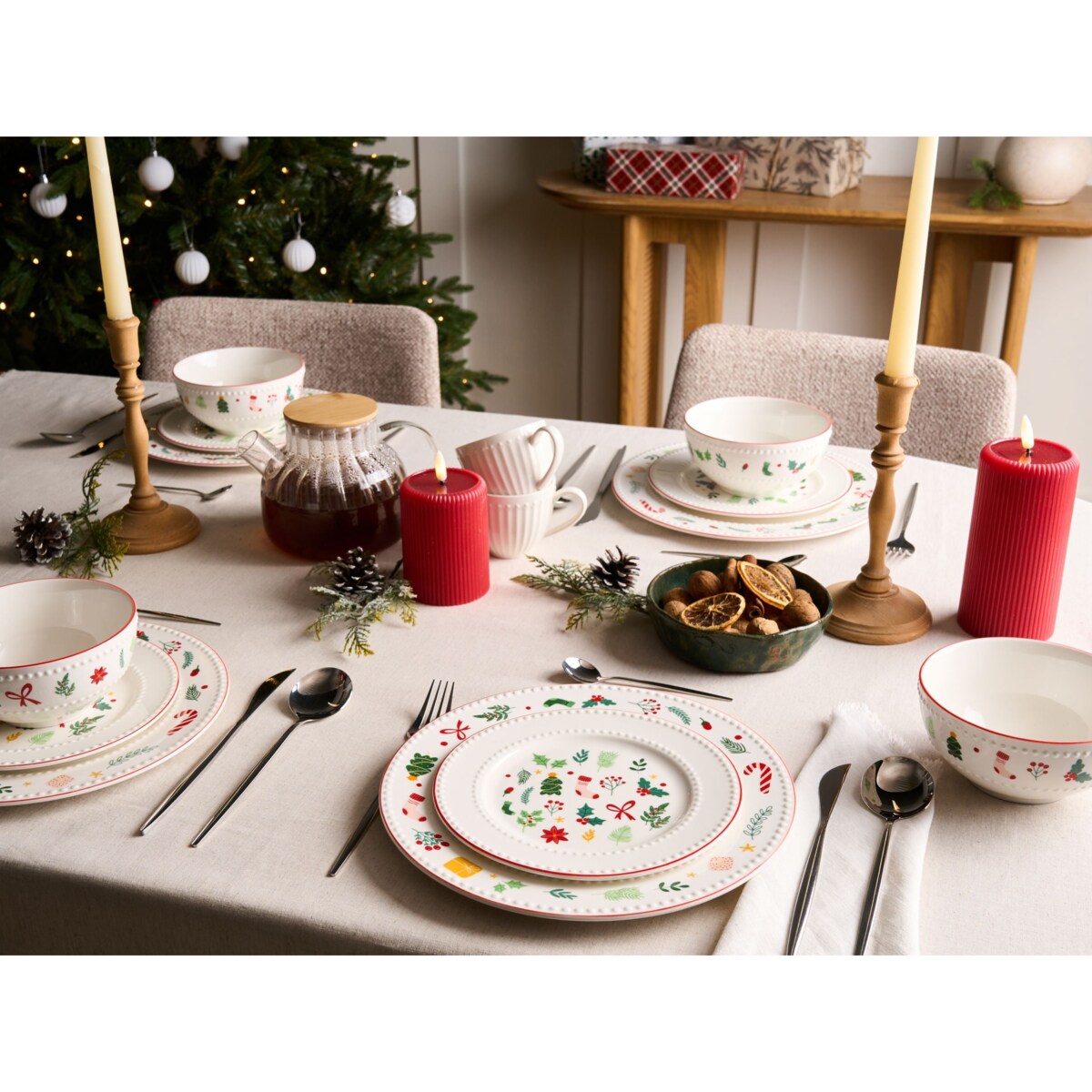Zastawa stołowa 12-częściowa SAFFRON Porcelana Biały