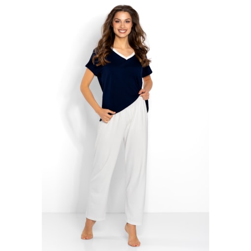 Piżama Cindy Navy-Ecru, S