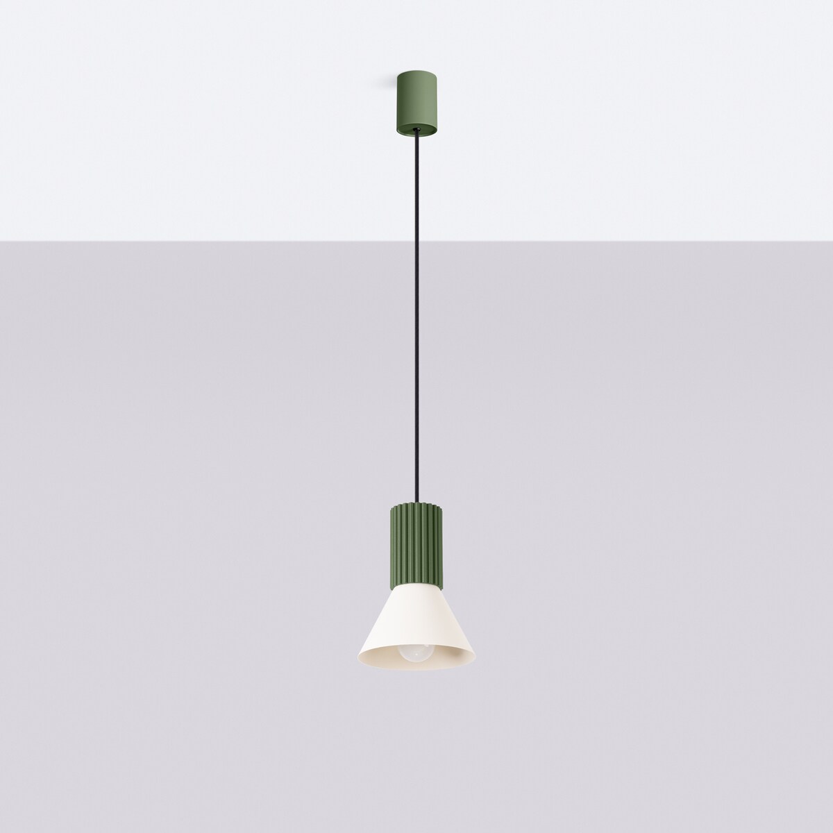 Lampa wisząca ESTRIA 1 beżowa/zielona oliwka