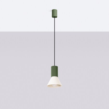 Lampa wisząca ESTRIA 1 beżowa/zielona oliwka