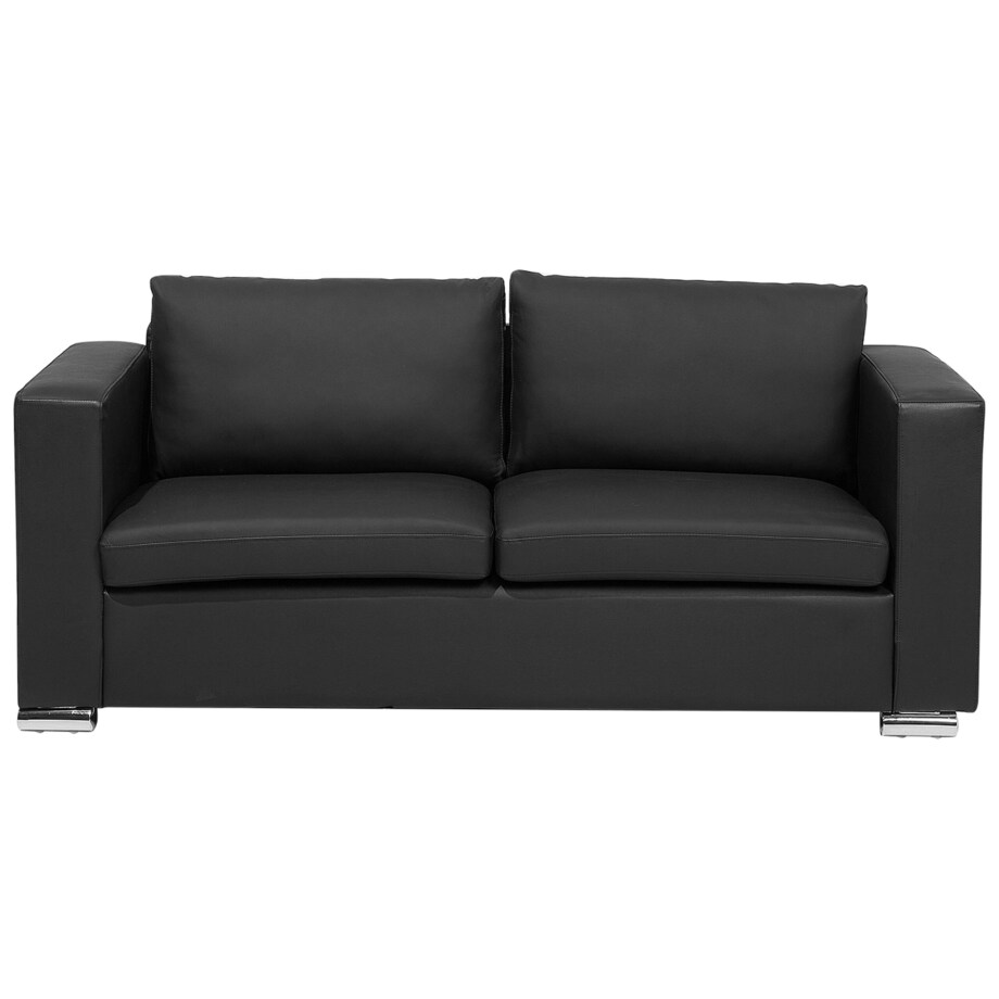 Komplet wypoczynkowy skórzany 6-osobowy czarny HELSINKI