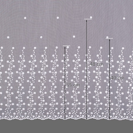 Firana na taśmie 300x245 biały ze wzorem