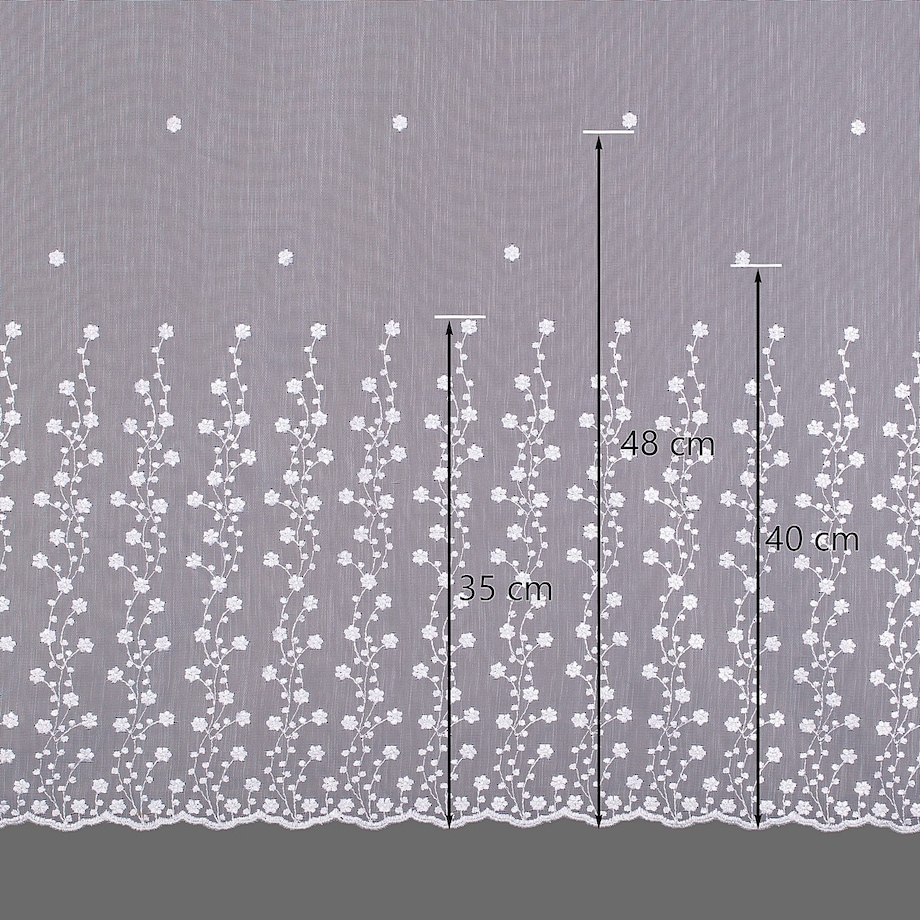 Firana na taśmie 300x245 biały ze wzorem