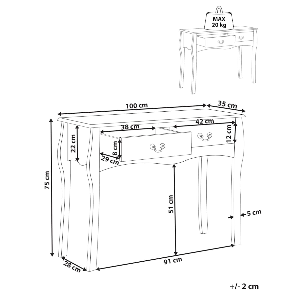 Konsola KLAWOCK Czarny