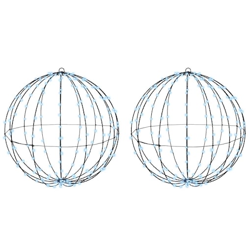 vidaXL Piłka z 384 diodami LED 2 pcs Zimna biel 60 cm Metal