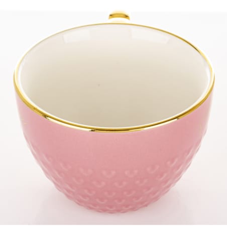 Filiżanka porcelanowa 500 ml różowo-złota 8,5x16x12 cm HAPPINESS