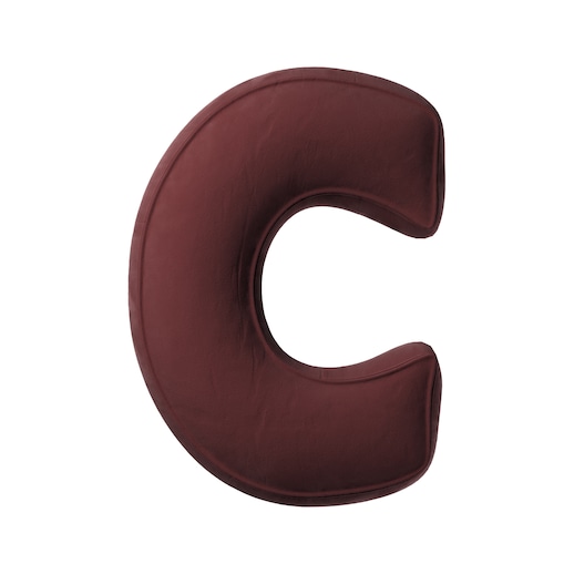 Poduszka literka C, bordowy, 30x40cm, Posh Velvet