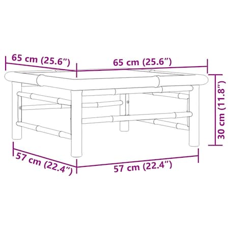 vidaXL Stolik ogrodowy, 65x65x30 cm, bambusowy