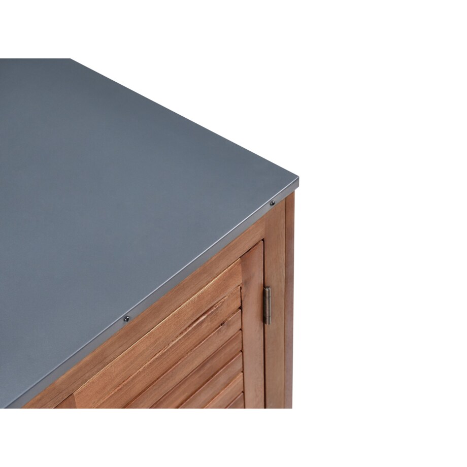 Szafka kuchenna ogrodowa ze zlewem BRUCOLI Drewno akacjowe 80 cm 50 cm Brązowy/ srebrny