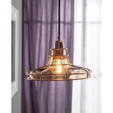 Lampa wisząca szklana miedziana TORRE