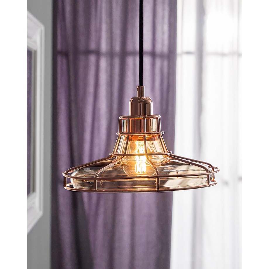 Lampa wisząca szklana miedziana TORRE