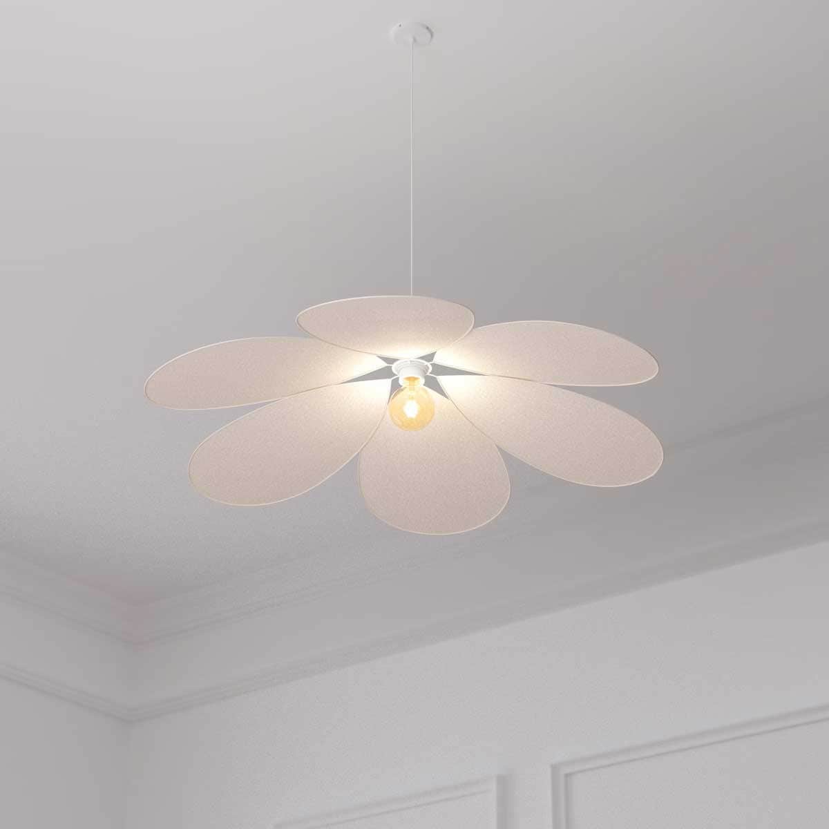 Lampa sufitowa NAYA, Ø 72 cm, kolor beżowy, len