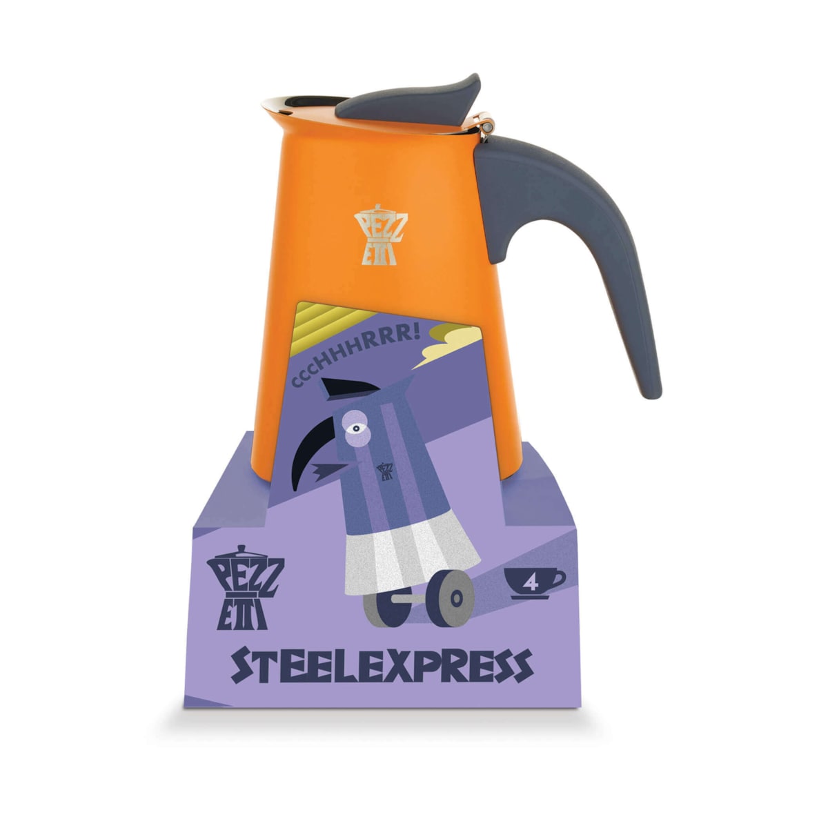 PEZZETTI STEELEXPRESS Emaliowana kawiarka stalowa (10 filiżanek) - Pomarańczowy