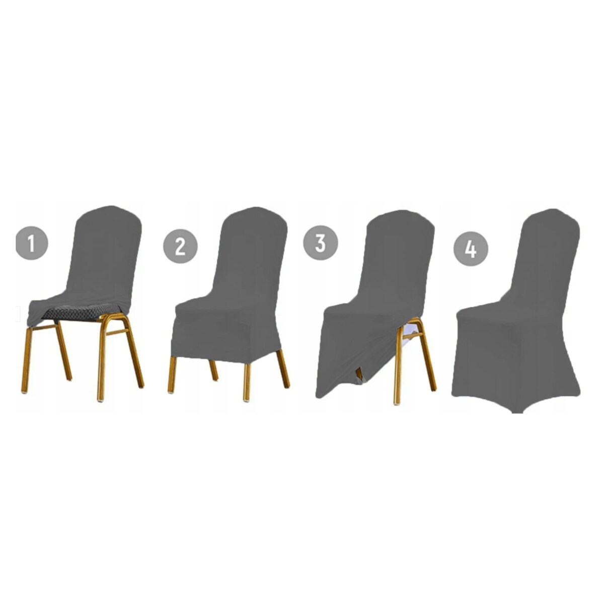 POKROWIEC NA KRZESŁO BANKIETOWE STALOWY ŚLUBNY ŚLUB ELASTYCZNY [21BD]