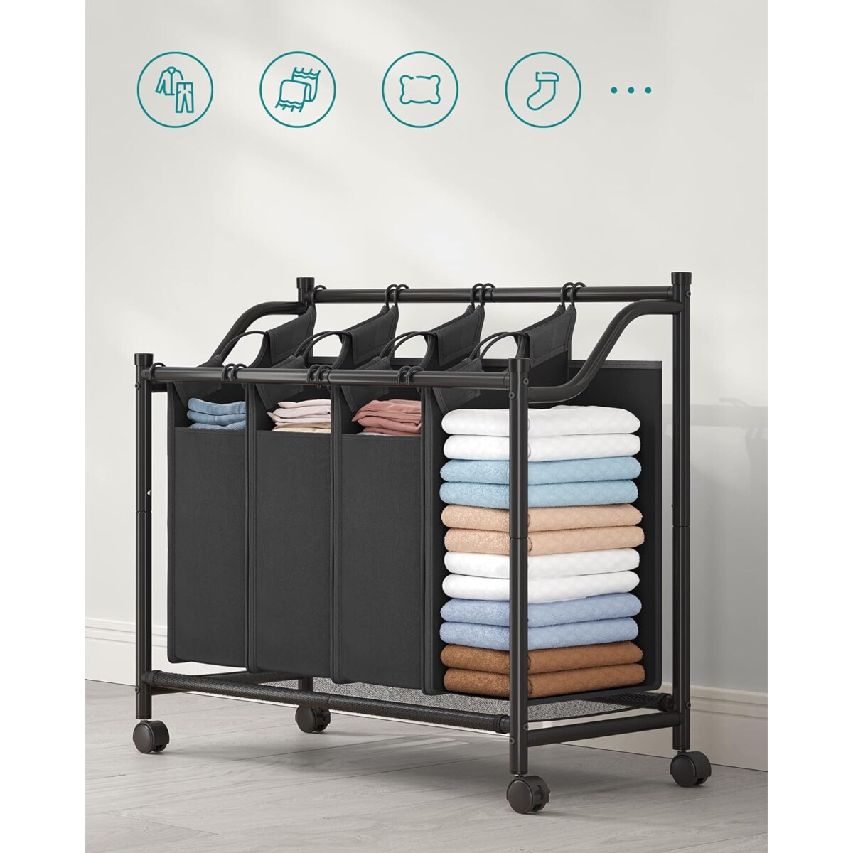 Kosz Na Pranie Ręczniki Bielizne Do Łazienki Pralni Czarny