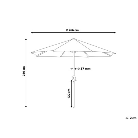 Parasol ogrodowy LED ⌀ 266 cm beżowoszary  RAPALLO