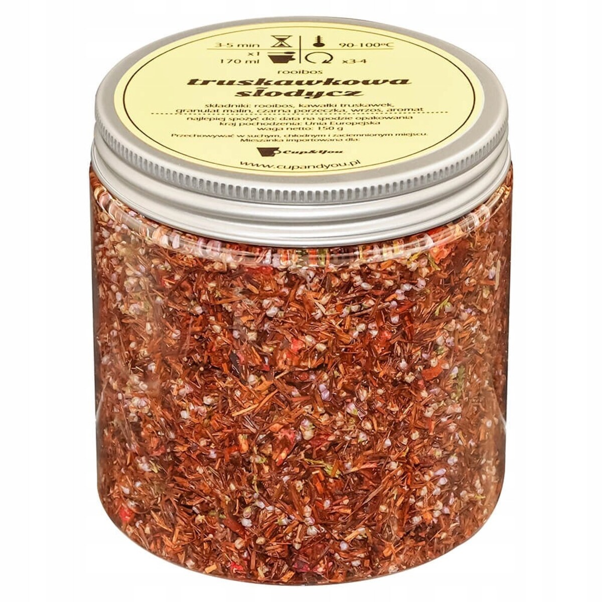 Herbata rooibos z czerwonokrzewu TRUSKAWKOWA SŁODYCZ o smaku truskawkowym - herbata liściasta sypana mieszanka napar susz - gotowa na prezent upominek