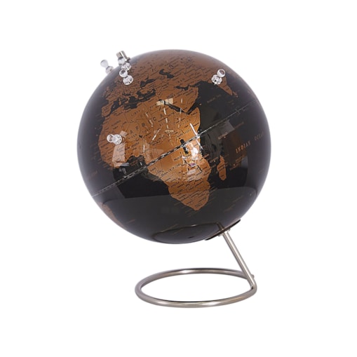 Globus z magnesami 29 cm czarny miedziany CARTIER