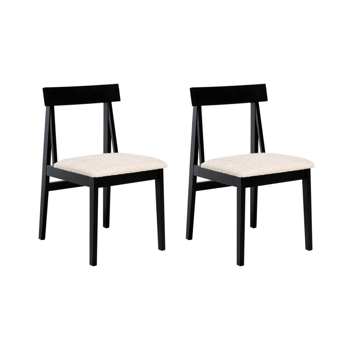 Zestaw 2 krzeseł do jadalni ISLE Drewno Czarny/ beżowy