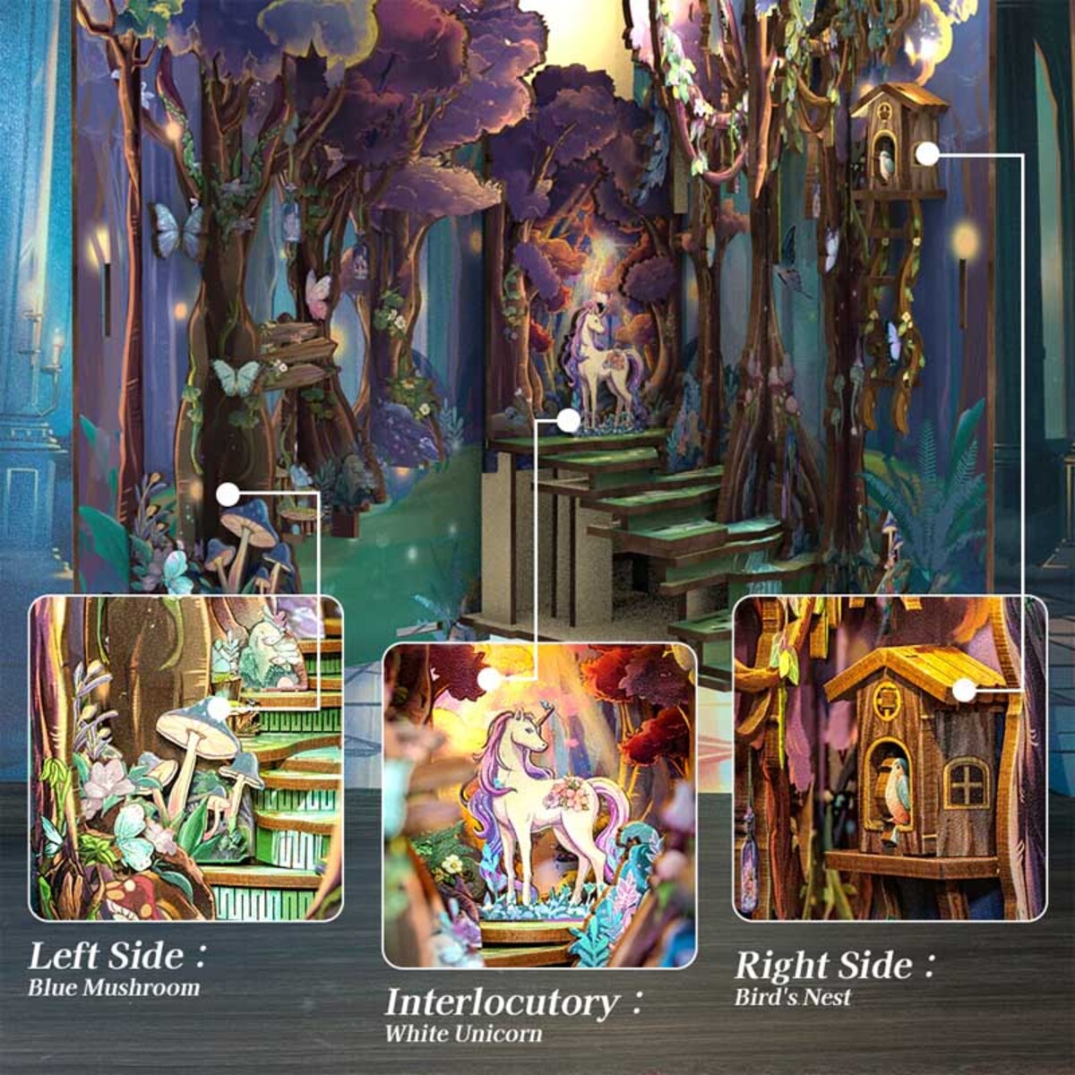 Miniaturowy domek Book Nook - Leśny świat baśni - CuteBee