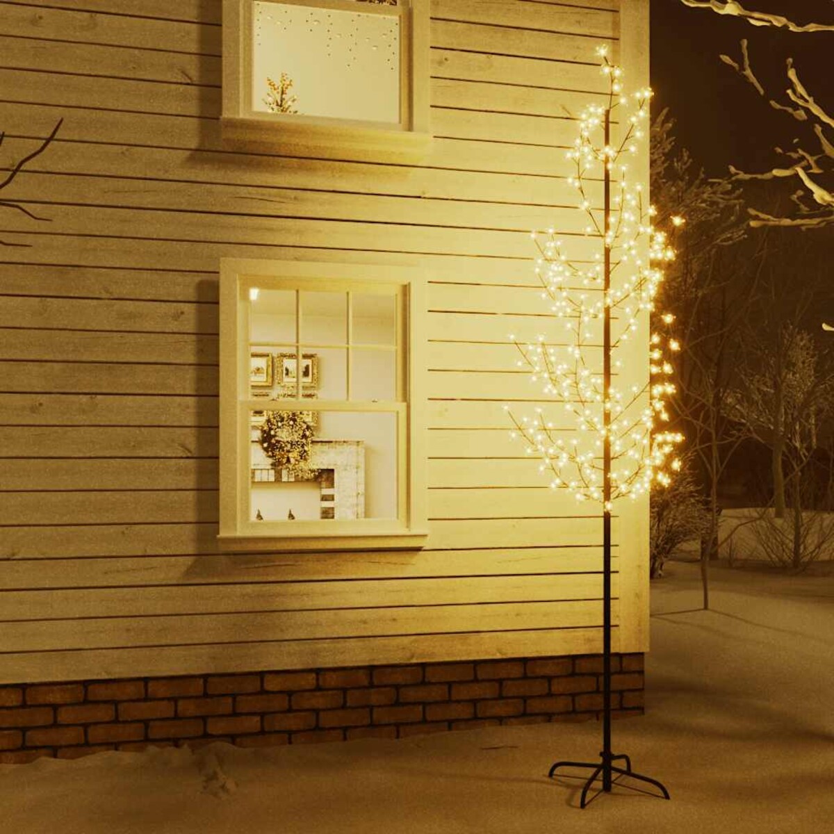 vidaXL Drzewko wiśniowe, 368 LED, ciepła biel, 300 cm