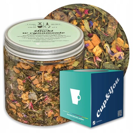 Herbata zielona ŚLIWKI W CYNAMONIE o śliwkowym smaku z cynamonowym akcentem - herbata liściasta sypana mieszanka napar susz - gotowa na prezent upominek