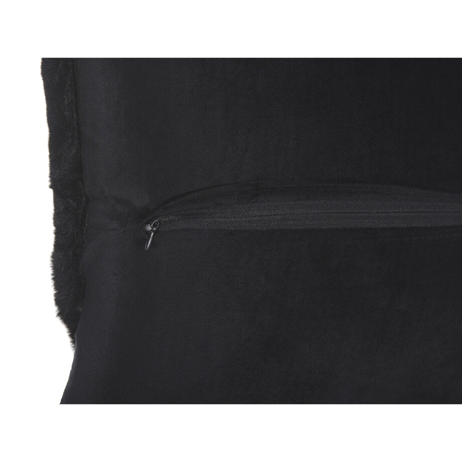 2 poduszki dekoracyjne włochacze 42 x 42 cm czarne EHNAR