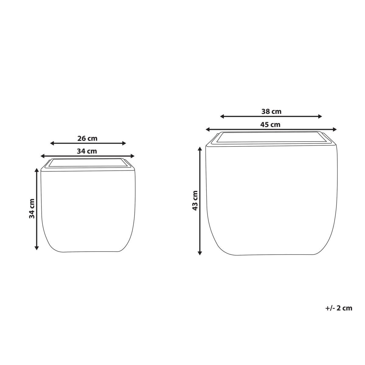 Zestaw 2 doniczek na kwiaty z technorattanu czarny BERBERIS