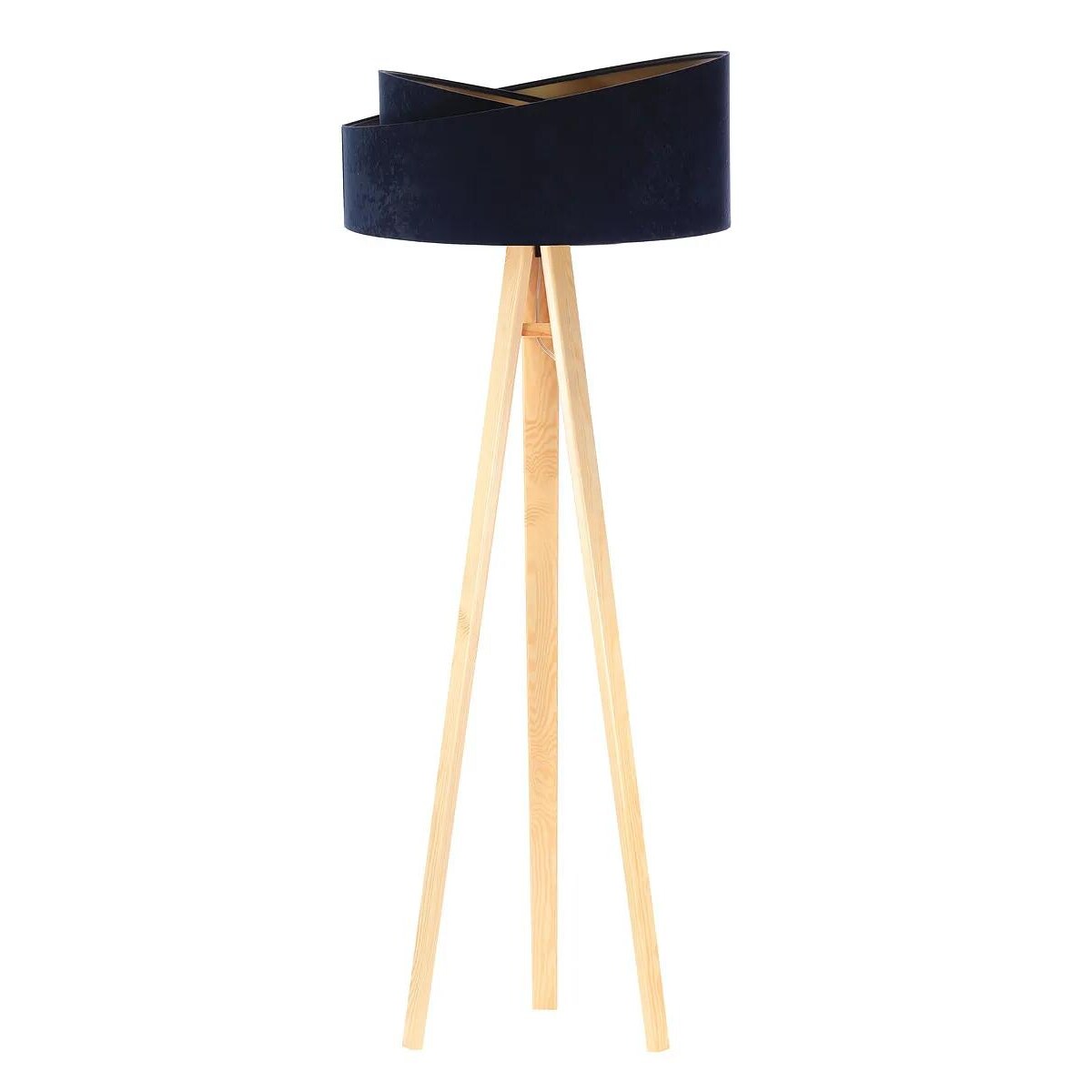Lampa stojąca GEMSTONE granatowa/złota/sosna