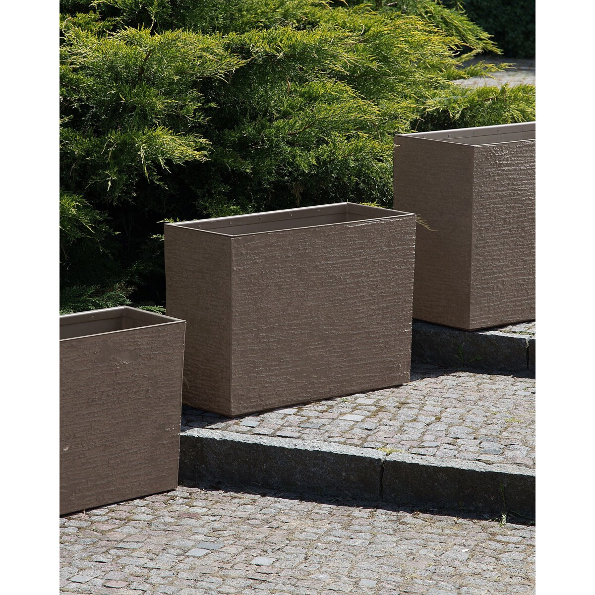 Doniczka EDESSA Kamień 70 cm Ciemnobrązowy