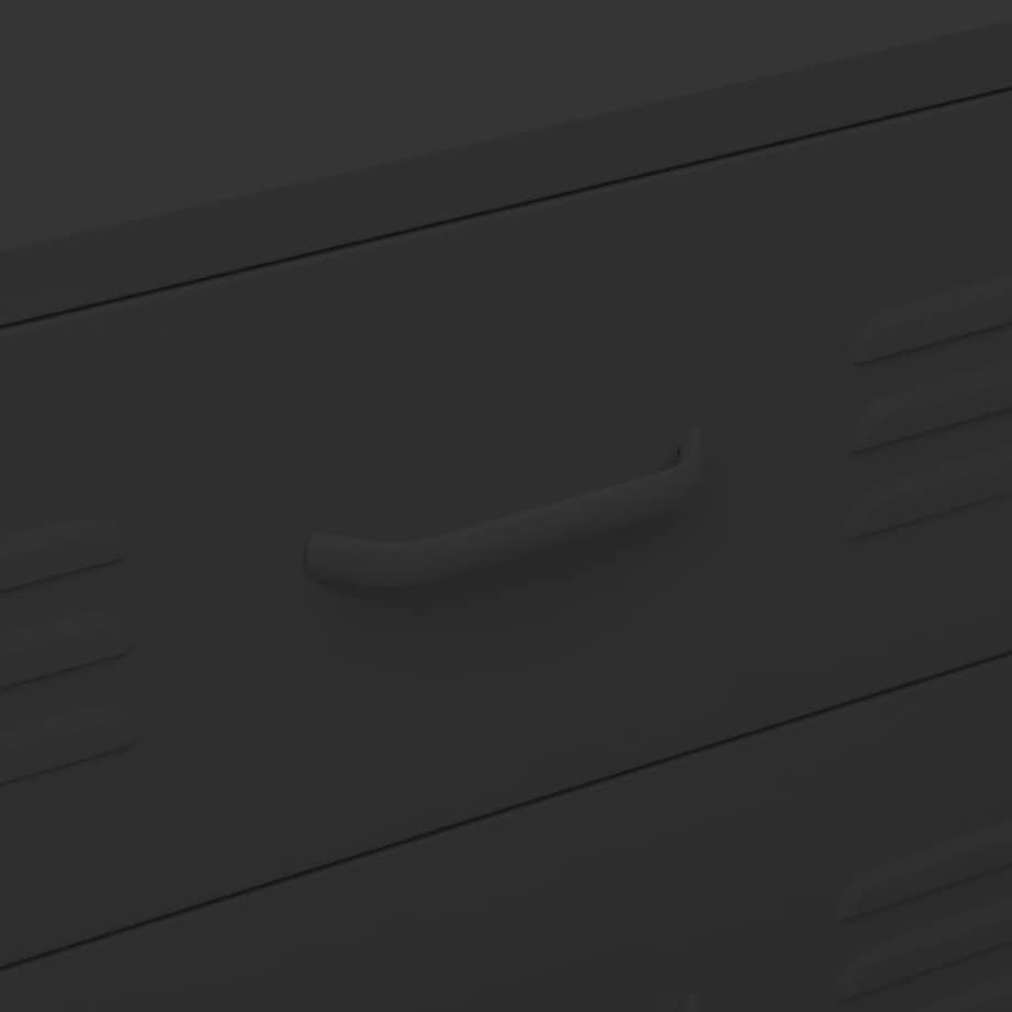 vidaXL Szafka z szufladami, czarna, 80x35x101,5 cm, stalowa