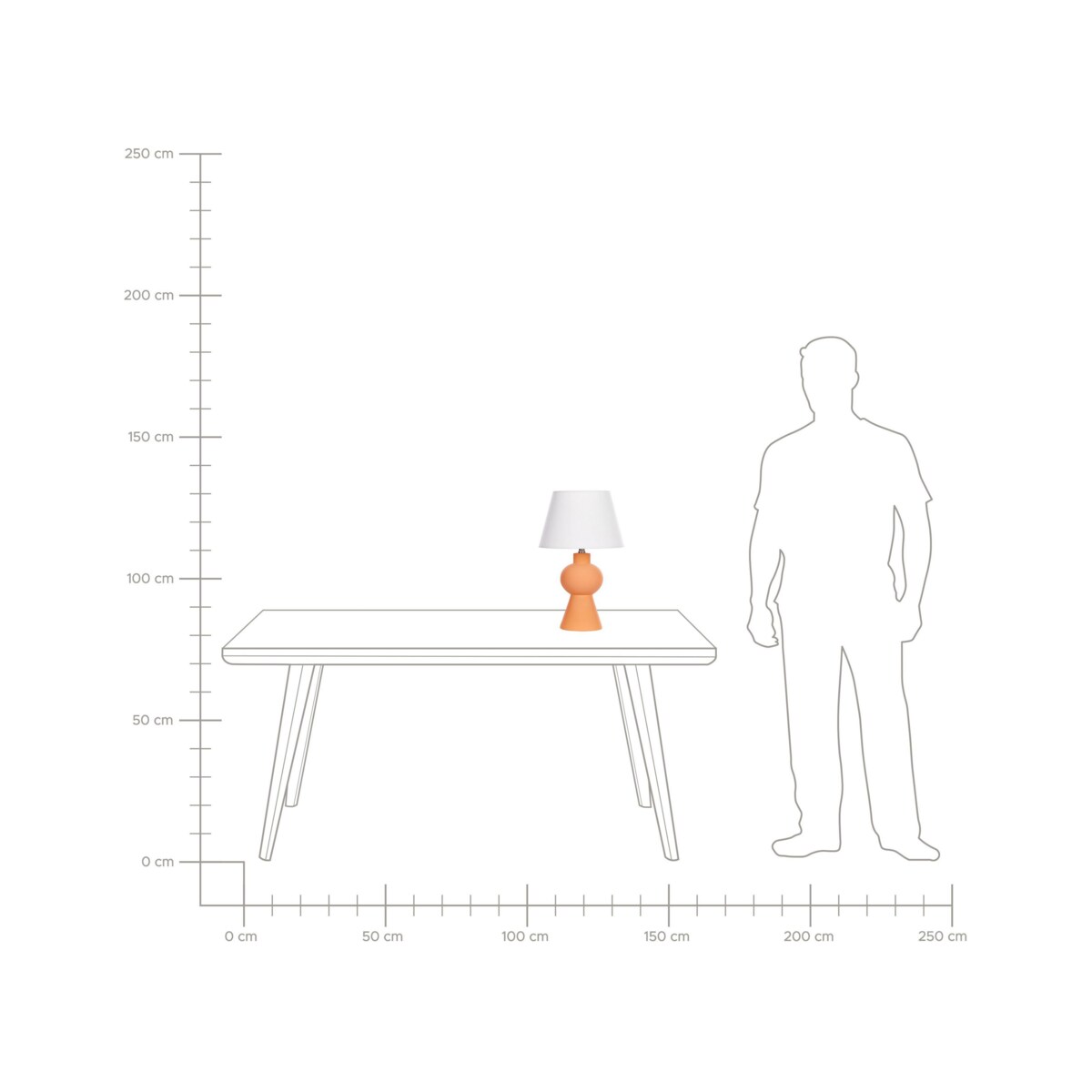 Lampa stołowa ceramiczna pomarańczowa FABILOS