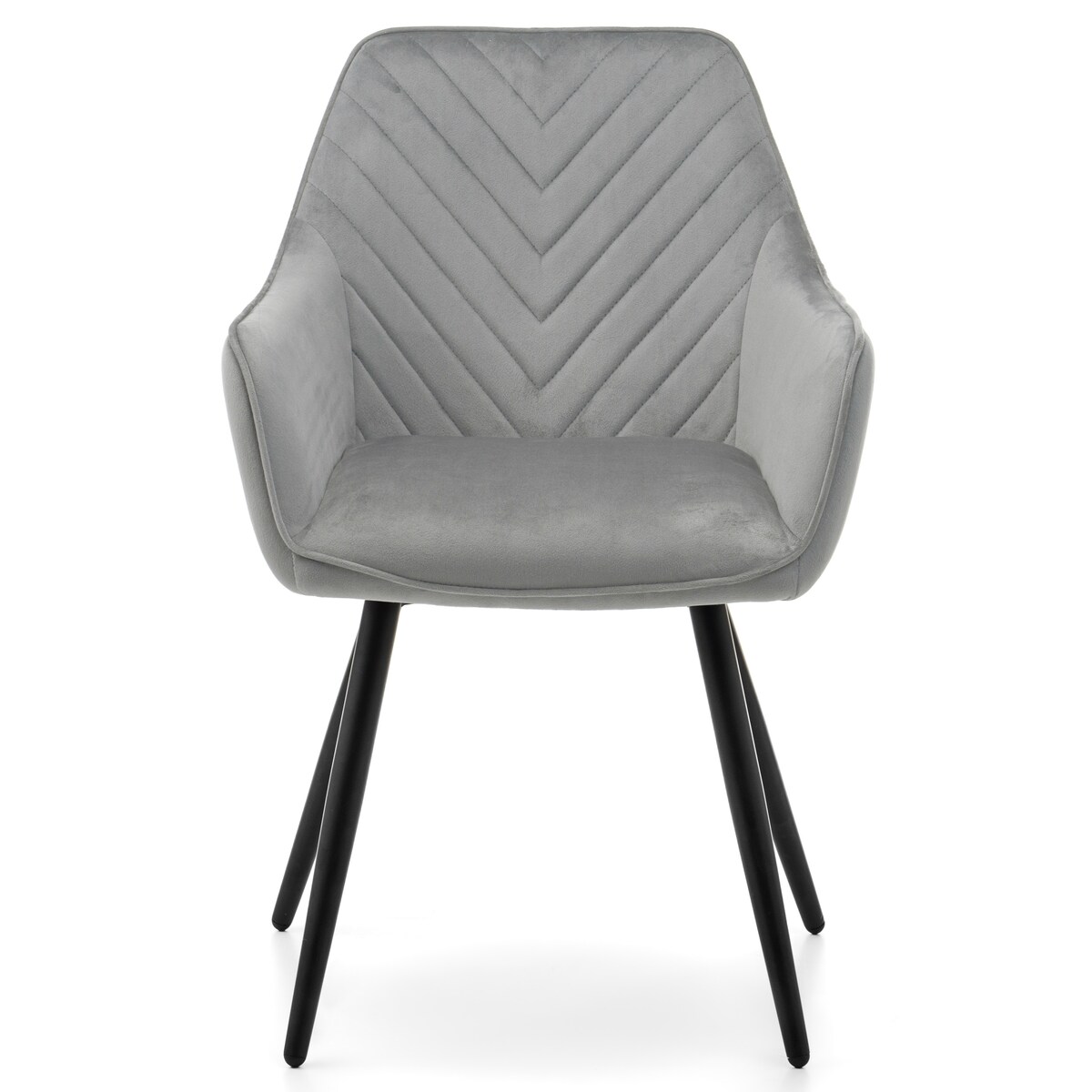 Krzesło tapicerowane welurowe do salonu jadalni VASTO jasnoszare