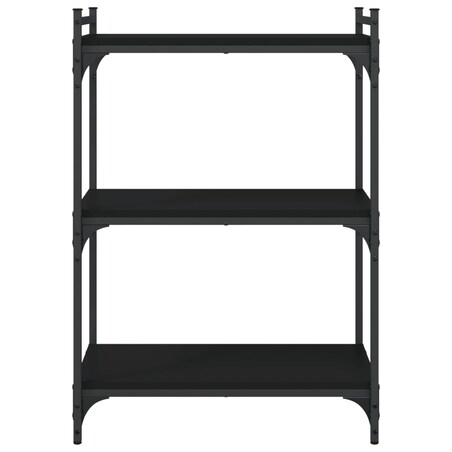 vidaXL 3-poziomowy regał na książki, czarny, 60x30x86 cm