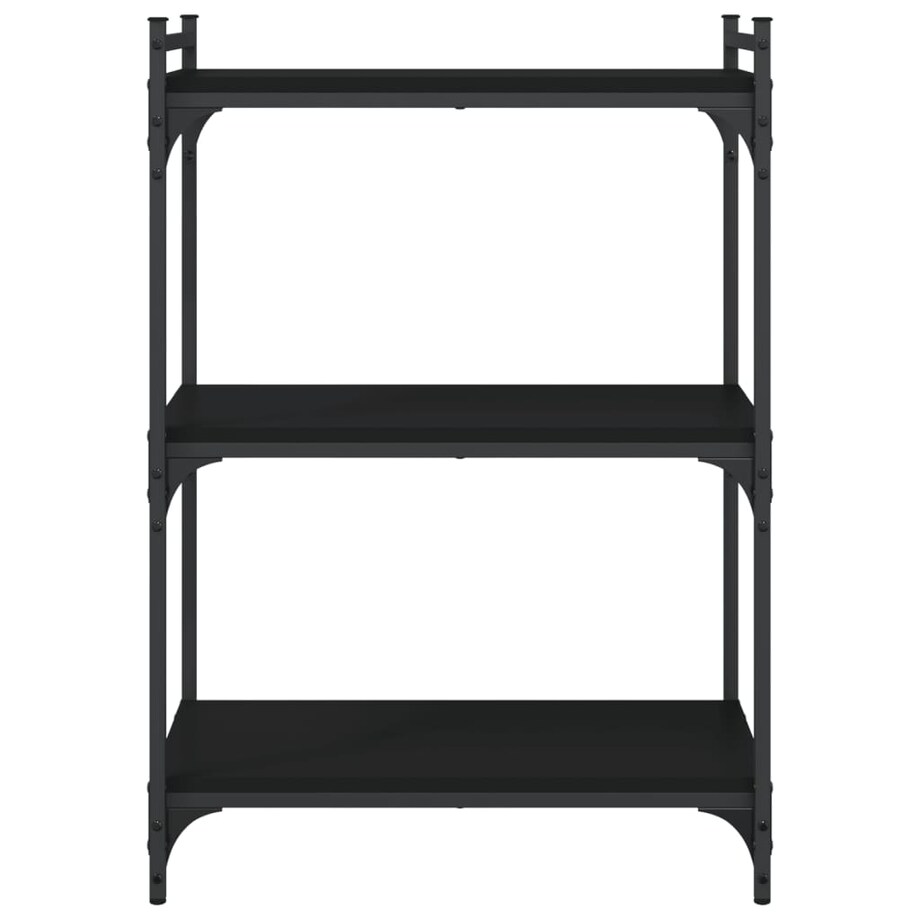 vidaXL 3-poziomowy regał na książki, czarny, 60x30x86 cm